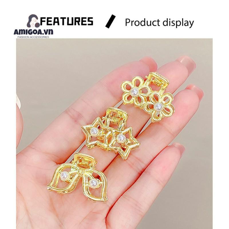 ✨✨Kẹp Tóc Kim Loại Đính Hạt Ngọc Trai Cho Nữ