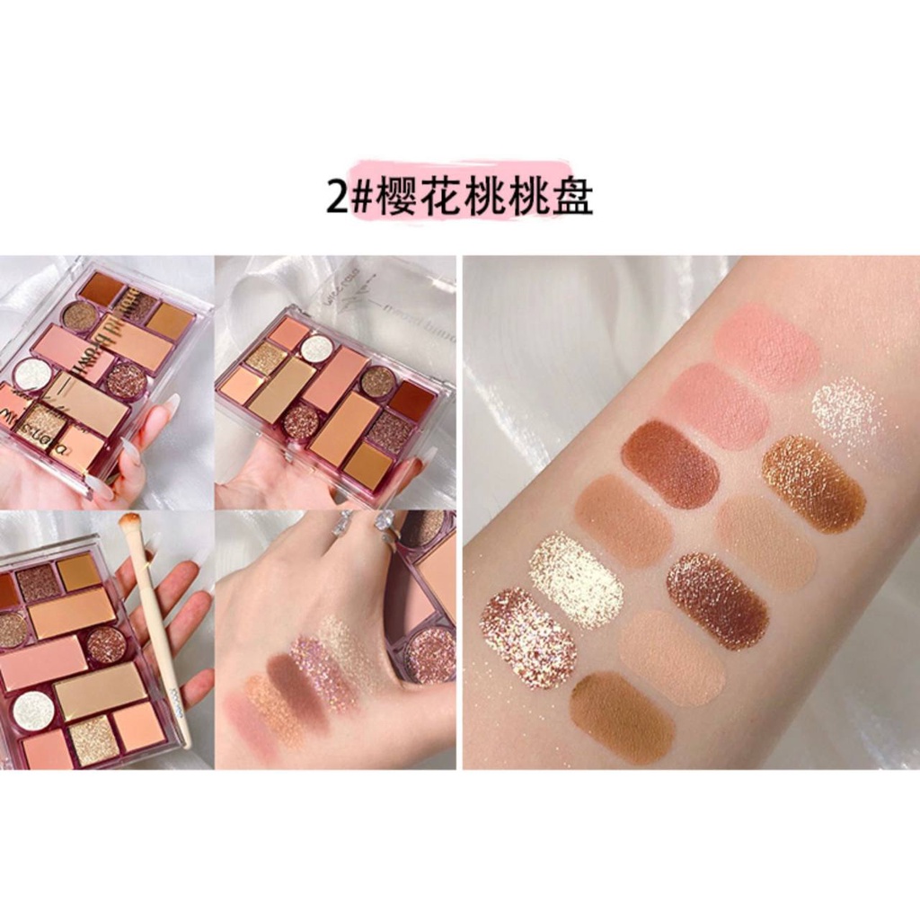 Bảng Mắt, Phấn Mắt Nội Địa Trung Nhũ Lì 20 Ô Mealea Sunset LALA