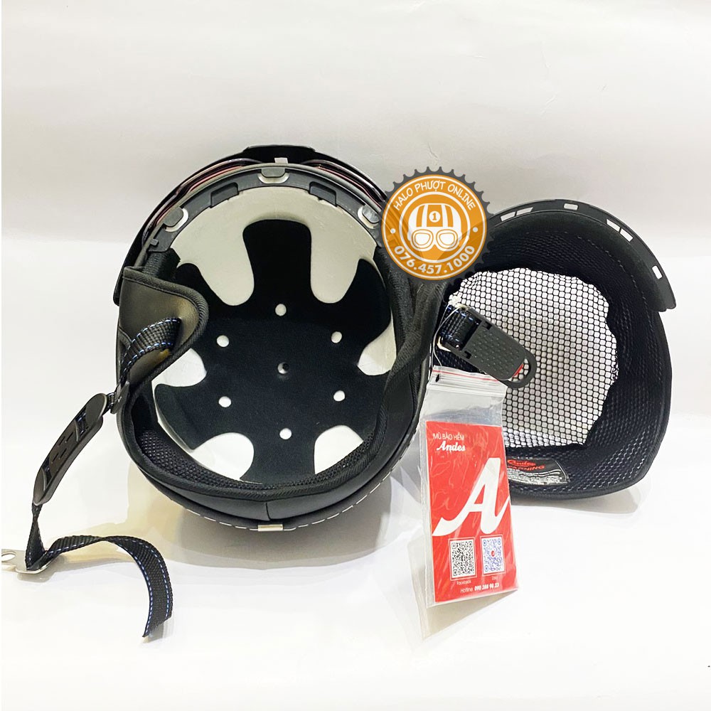 Nón bảo hiểm nửa đầu ANDES 181 có kính