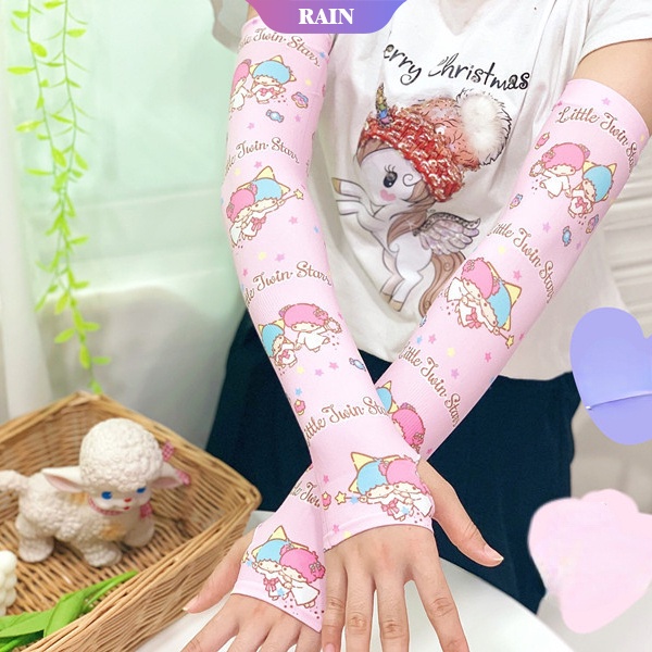 SANRIO Găng Tay Bằng Lụa Lạnh Nhanh Khô Chống Tia UV Họa Tiết Melody Cinnamoroll Hello Kitty Thời Trang Mùa Hè Cho Nam Và Nữ