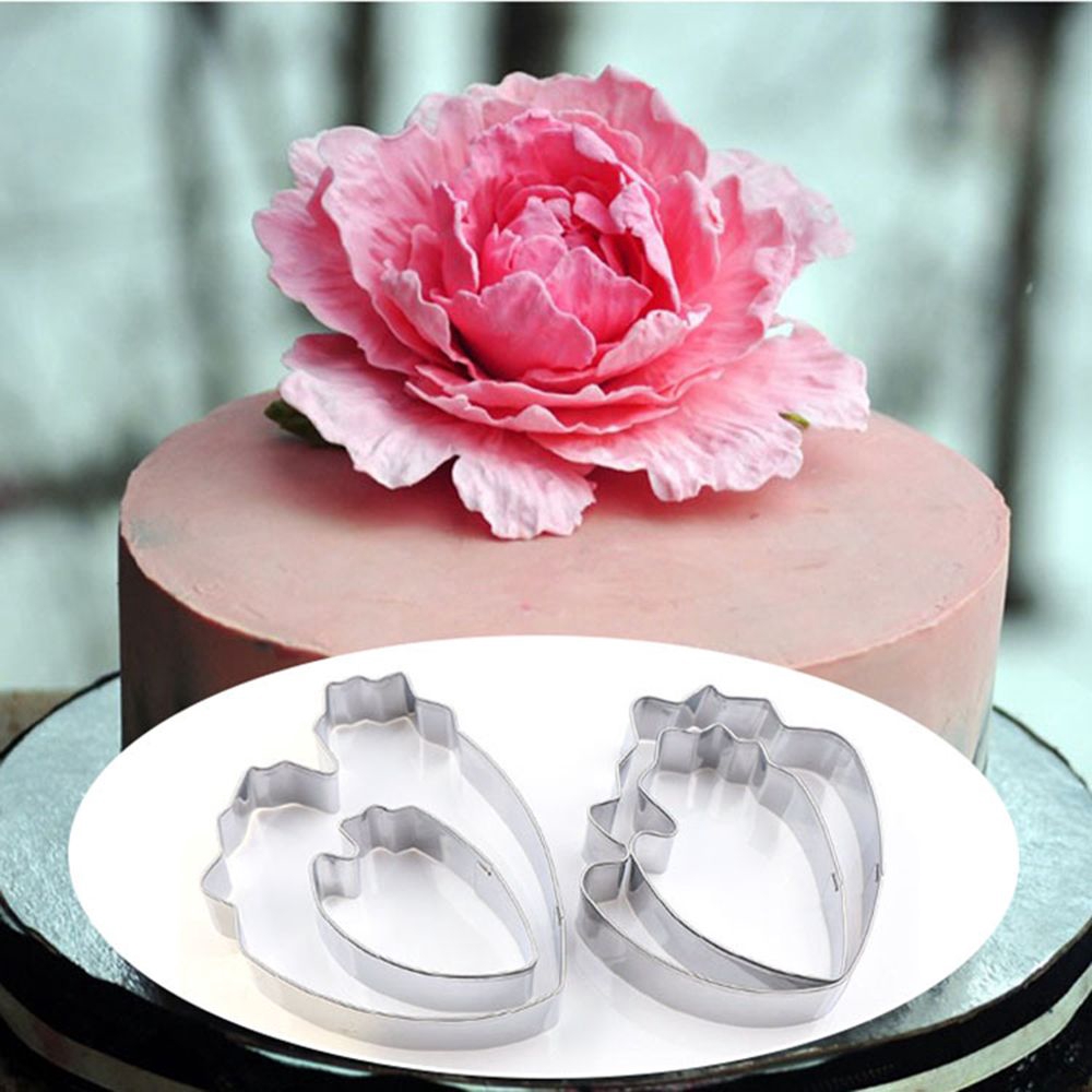 Set 4 Khuôn Cắt Bánh Quy Tạo Hình Hoa Mẫu Đơn 3D