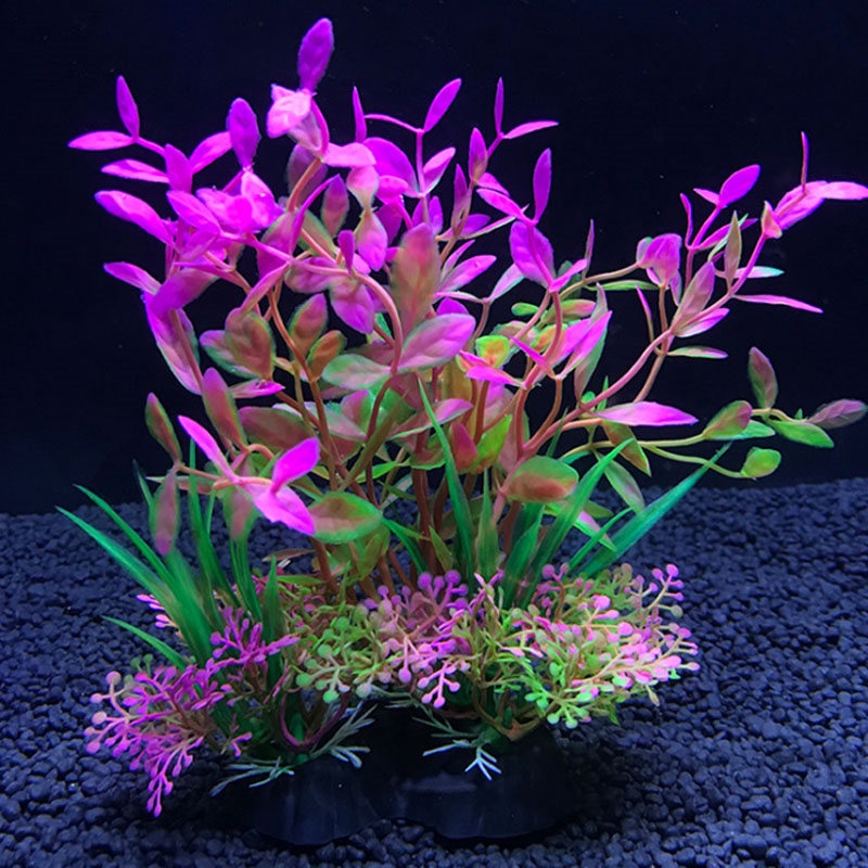 Cây cỏ nhựa nhân tạo dùng cho trang trí bể cá 14cm mới