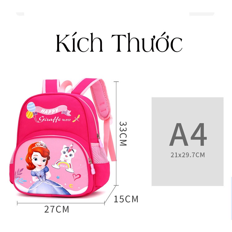 Ba lô mầm non Mẫu giáo hình siêu nhân, công chúa sofia, elsa. Cặp Đi Học Cho Bé Trai Và Bé Gái Mẫu Giáo