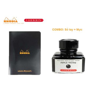 Combo Sổ tay Rhodia Dotpad + Mực J. Herbin 30ml Perle Noire - Dreamart.vn