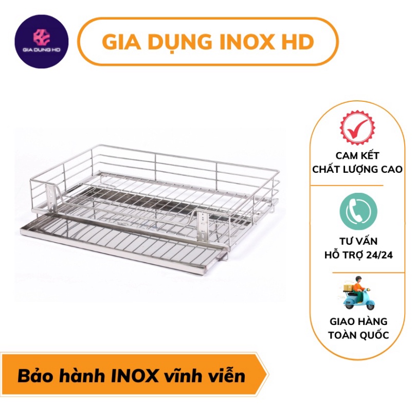 Giá để xoong nồi inox 201 💥 FREE SHIP 💥 kệ đựng nồi xoong bát đĩa lắp tủ bếp có thể dễ dàng kéo ra đẩy vào mà không ồn