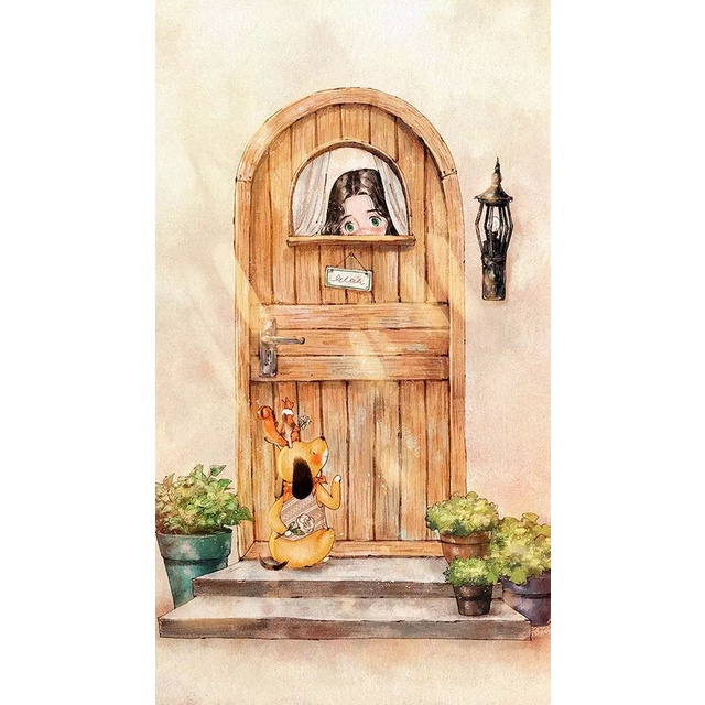 Tranh tô màu số hoá chibi Không Khung