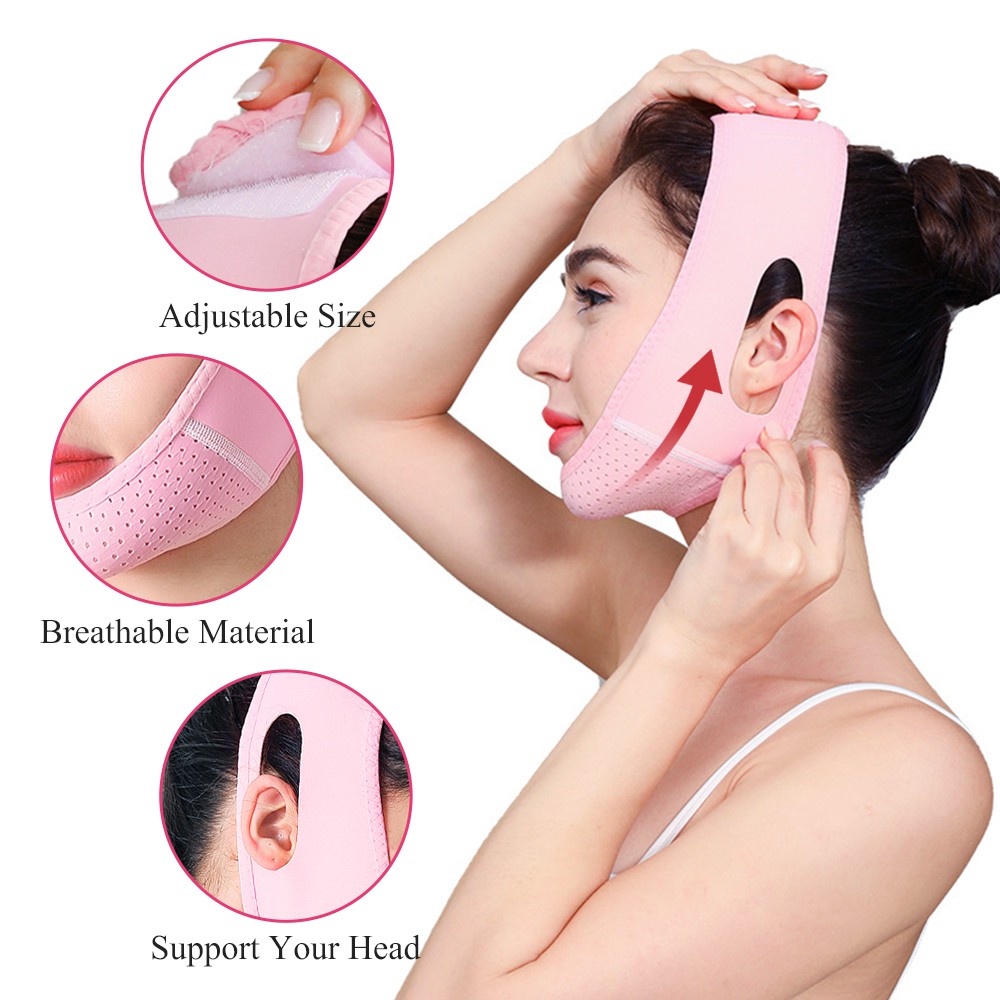 Junlaikang Đai Đeo Nâng Cơ Mặt Tạo Cằm Chữ V Thon Gọn Giảm Nếp Nhăn