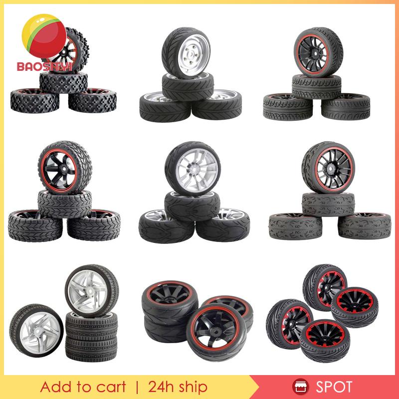 4 Bánh Xe Cao Su 75mm Cho WLtoys 144001 124018 Phụ Tùng Nâng Cấp Cho Xe Hơi HSP