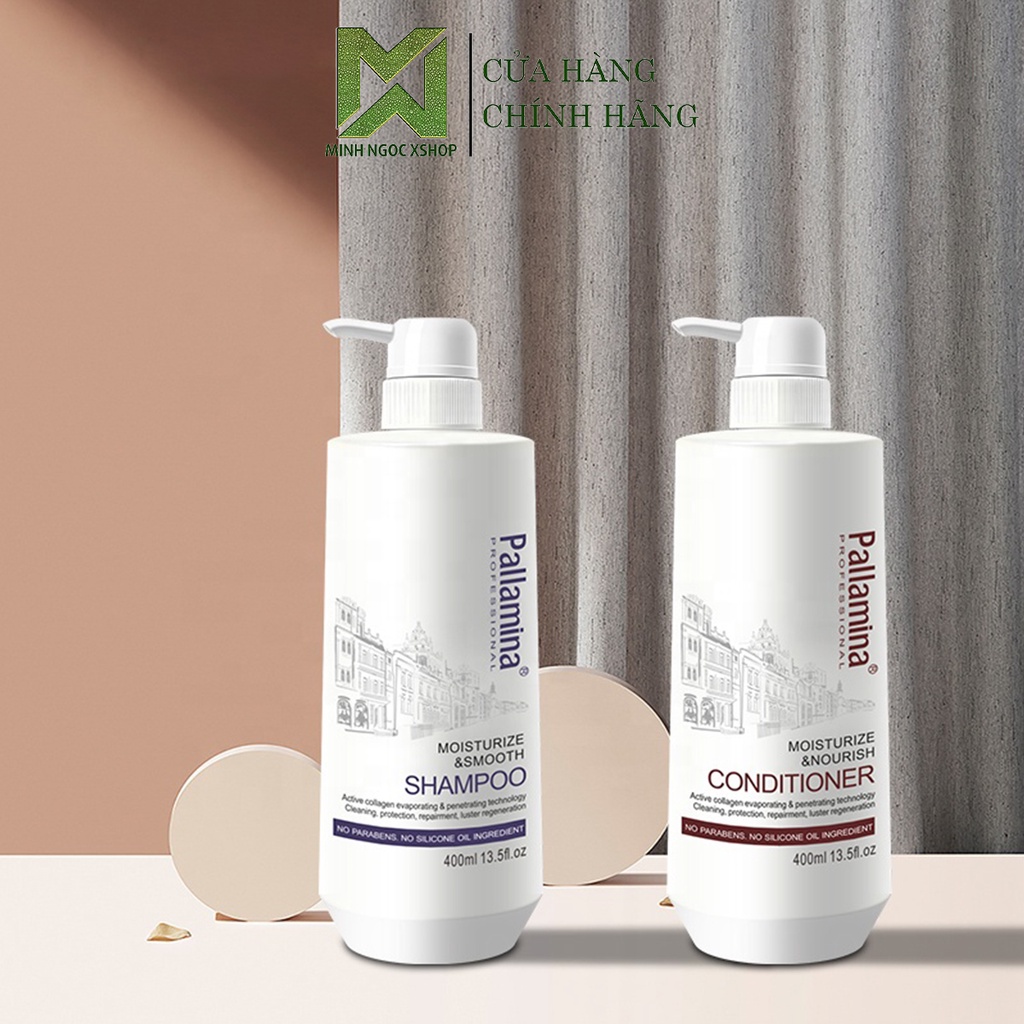 Dầu xả PALLAMINA, kem xả tóc phục hồi siêu mượt PALLMIANA 400ml