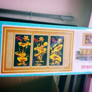 Tranh đính đá phúc lộc thọ tuyệt đẹp kt 112*75(hình thật)