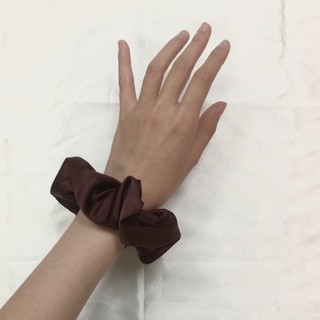 Dây cột tóc buộc tóc scrunchies vải màu nâu đỏ