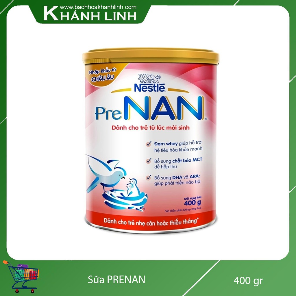 Sữa Nestle PreNAN dành cho bé nhẹ cân và thiếu tháng 400Gram