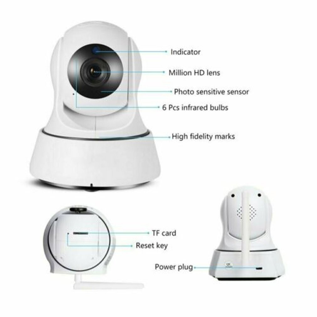 EVKVO - Theo dõi tự động - YCC365 PLUS APP Rotate Wireless FHD 3MP Mini WIFI PTZ IP Camera CCTV WIFI Home Security Surveillance Camera IR Night Vision