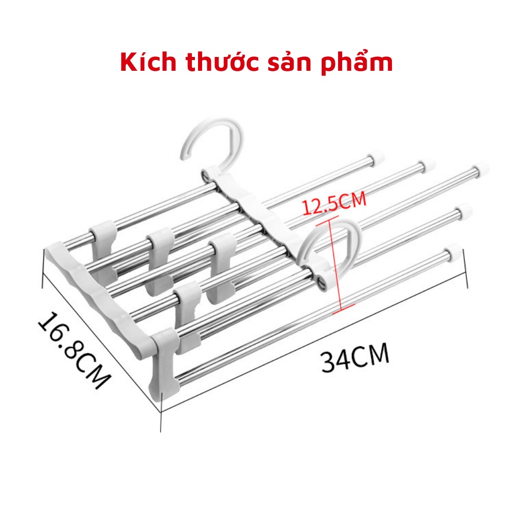 Móc treo quần áo đa năng gọn gàng tiết kiện không gian tủ đồ không han rỉ chịu được lực nặng