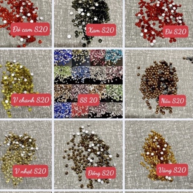 Đá chân bằng 100v ss20 4.8mm trang trí móng tay làm hoa bột phụ kiện thủ công