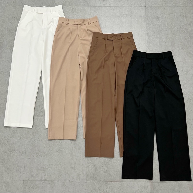 Quần Tây Kaki Culottes Dáng Suông - Quần Ống Suông Lưng Cao Xịn Xò