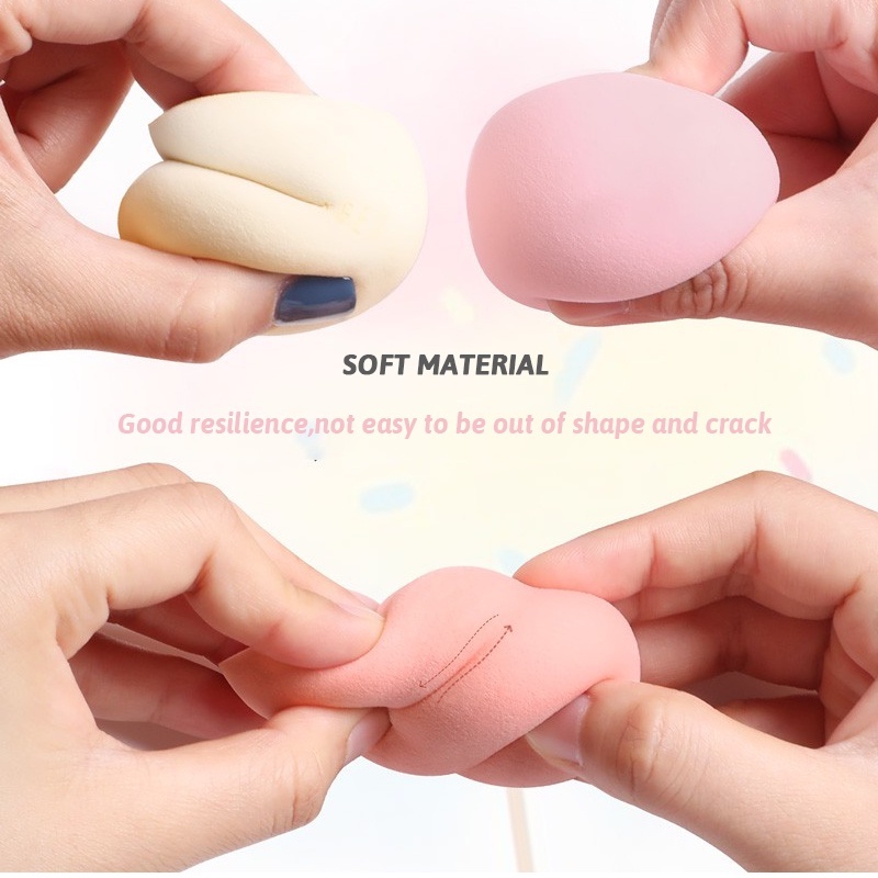 Set 4 Mút Trang Điểm Hình Quả Trứng Mềm Mại Chất Lượng Cao Kèm Hộp Đựng