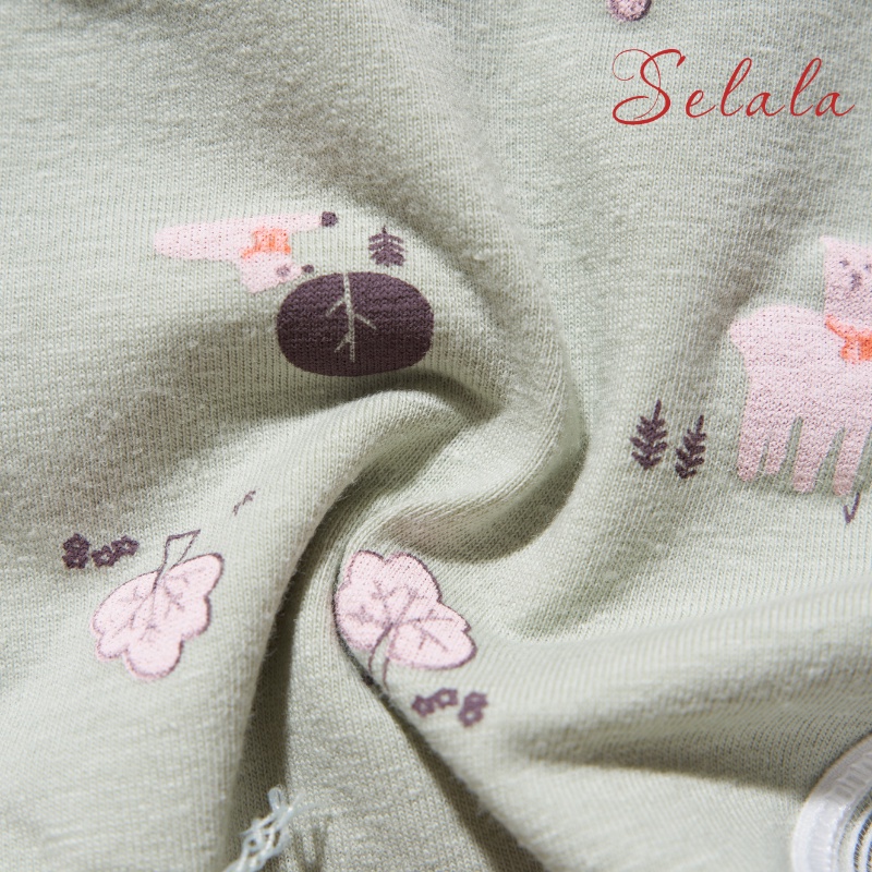 Set 5 Quần Lót Cotton Selala Họa Tiết Cute Viền Ren Phối Nơ Siêu Thông Thoáng QC38