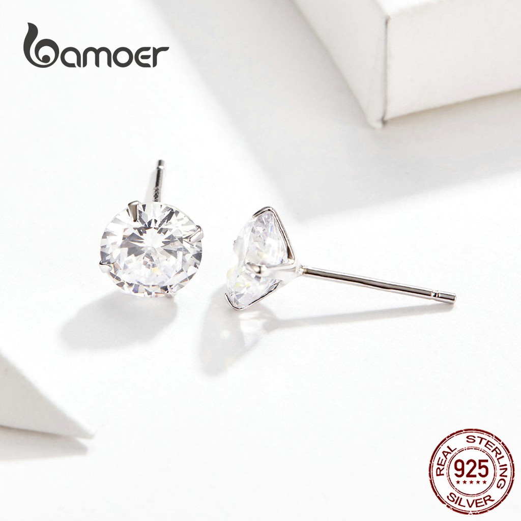 BAMOER Bông Tai BạC 925 5 MàU ĐíNh Đá Sang TrọNg BSE166