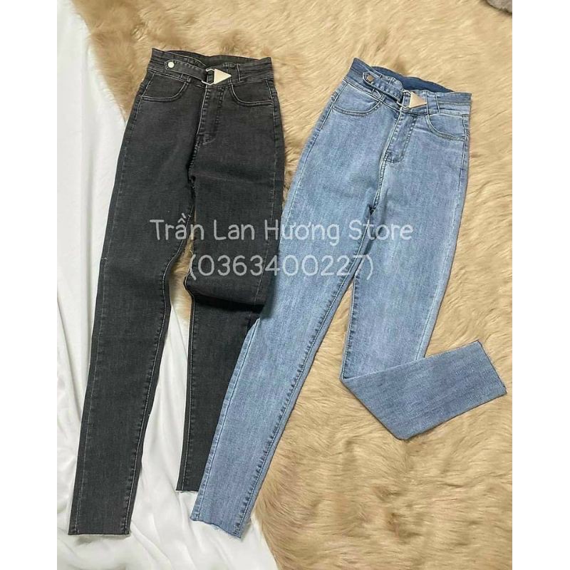 Quần jeans bò đai sắt dáng ôm nhiều màu sắc | BigBuy360 - bigbuy360.vn