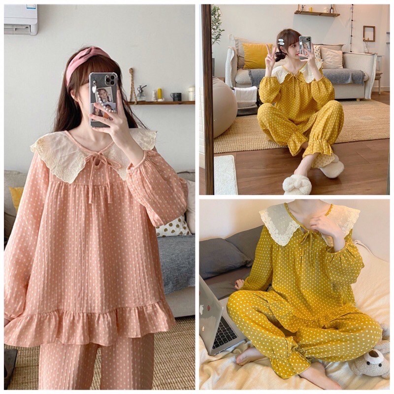 🌸SALE🌸Set ngủ ulzzang tiểu thư nhập hàng cao cấp (ảnh thật và clip) | BigBuy360 - bigbuy360.vn