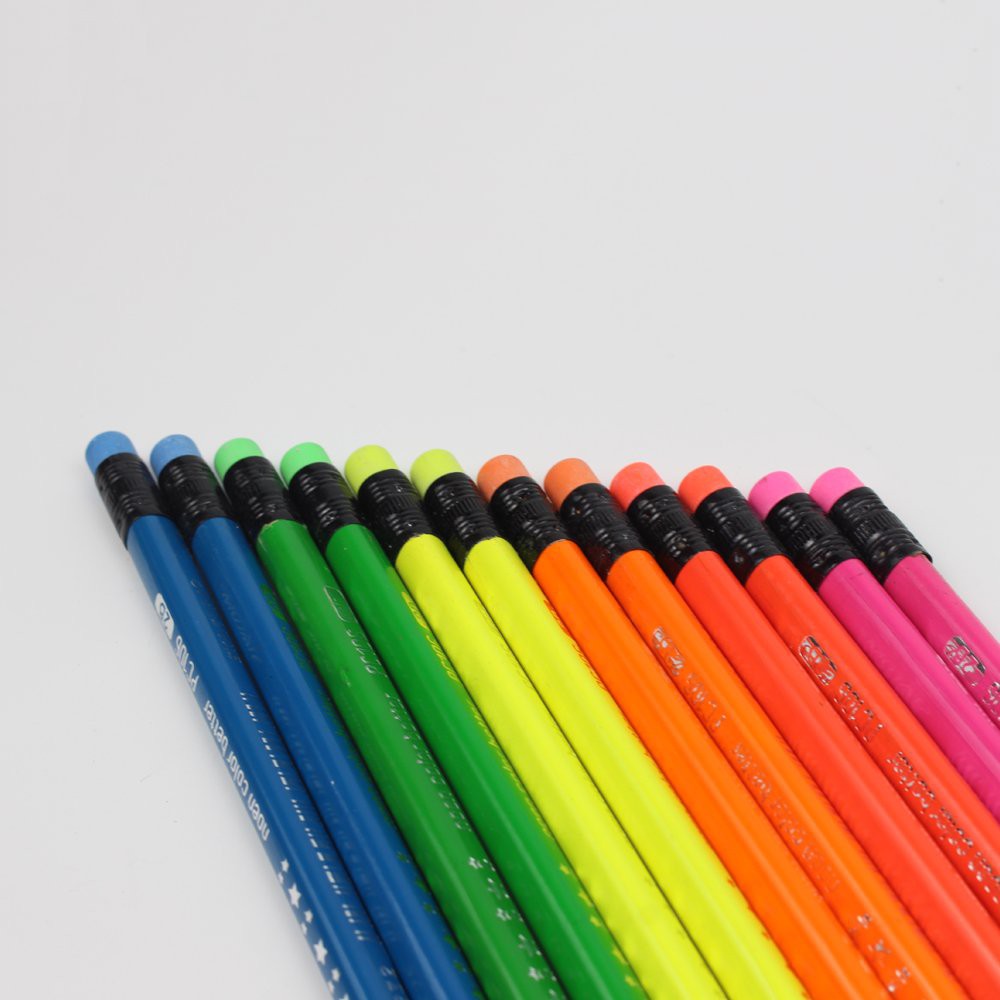 Hộp 12 cây Bút chì gỗ Neon Stacom 2B PC106