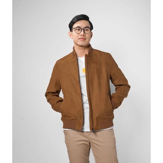 ROUTINE - Áo khoác Bomber nam da lộn cao cấp - Áo khoác nam form regular - 10F20JAC018 shop LA STORE