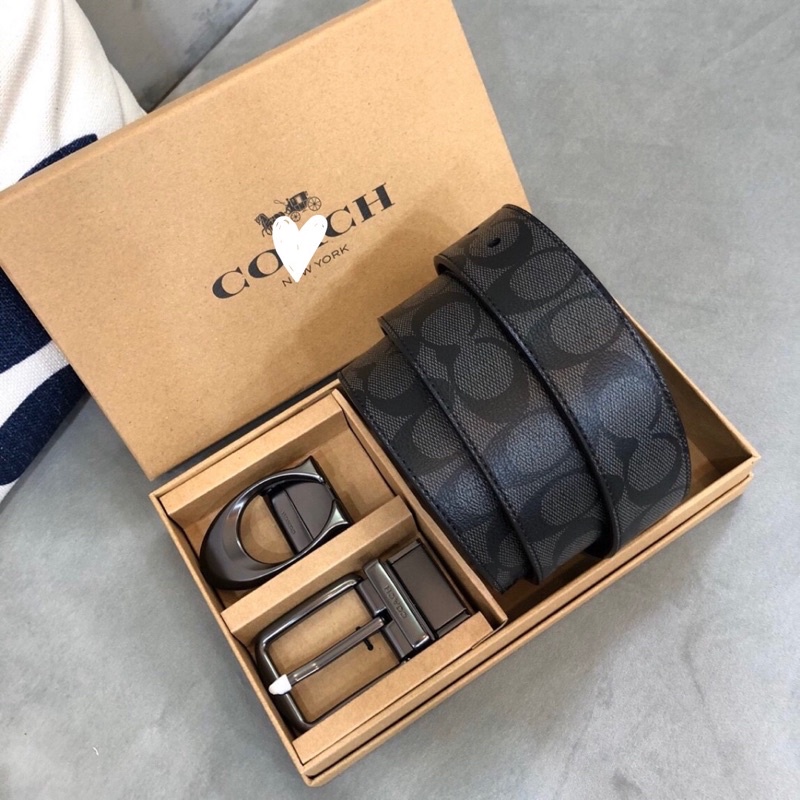 Dây nịt, thắt lưng Coach nam da thật cao cấp thơi trang - 2 mặt đi kèm full hộp đủ mẫu mới 100%