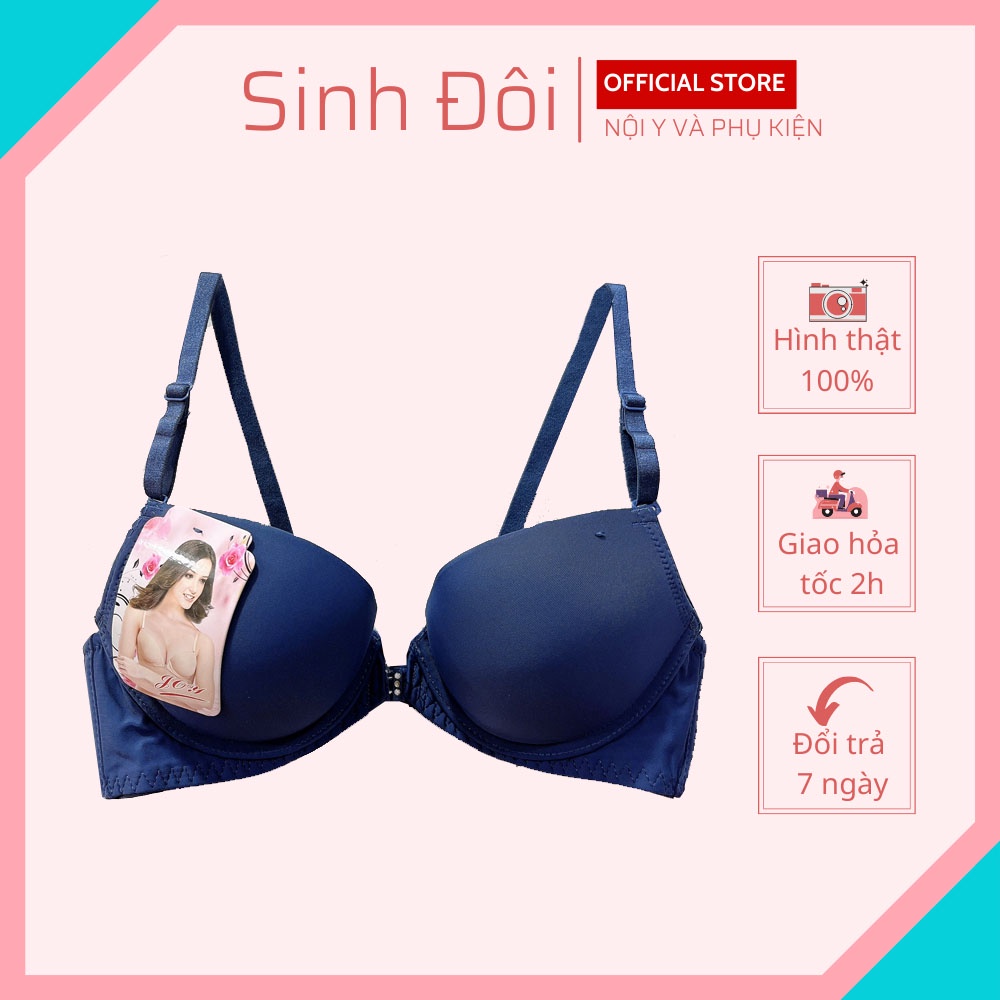 Áo ngực nữ trơn cài trước nâng ngực Joy 3408 có gọng mút đúc dày cúp xéo size 34-36-38
