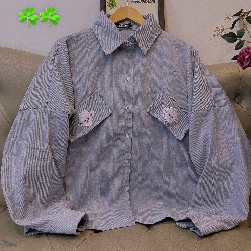 Sơ mi nhung tăm dáng rộng, áo khoác nhung tăm ulzzang ( ảnh thật / có sẵn ) CÓ UP VIDEO HÀNG THẬT Summersweater | BigBuy360 - bigbuy360.vn