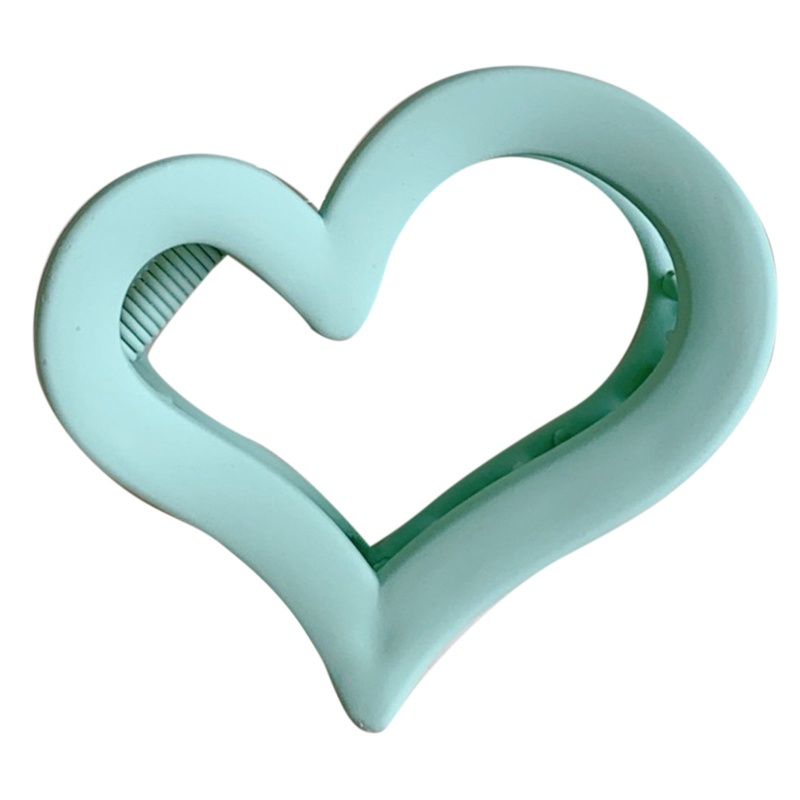 Kẹp Tóc Càng Cua Hình Trái Tim Màu Nhám Dày Dặn Chống Trượt Thời Trang Cho Nữ