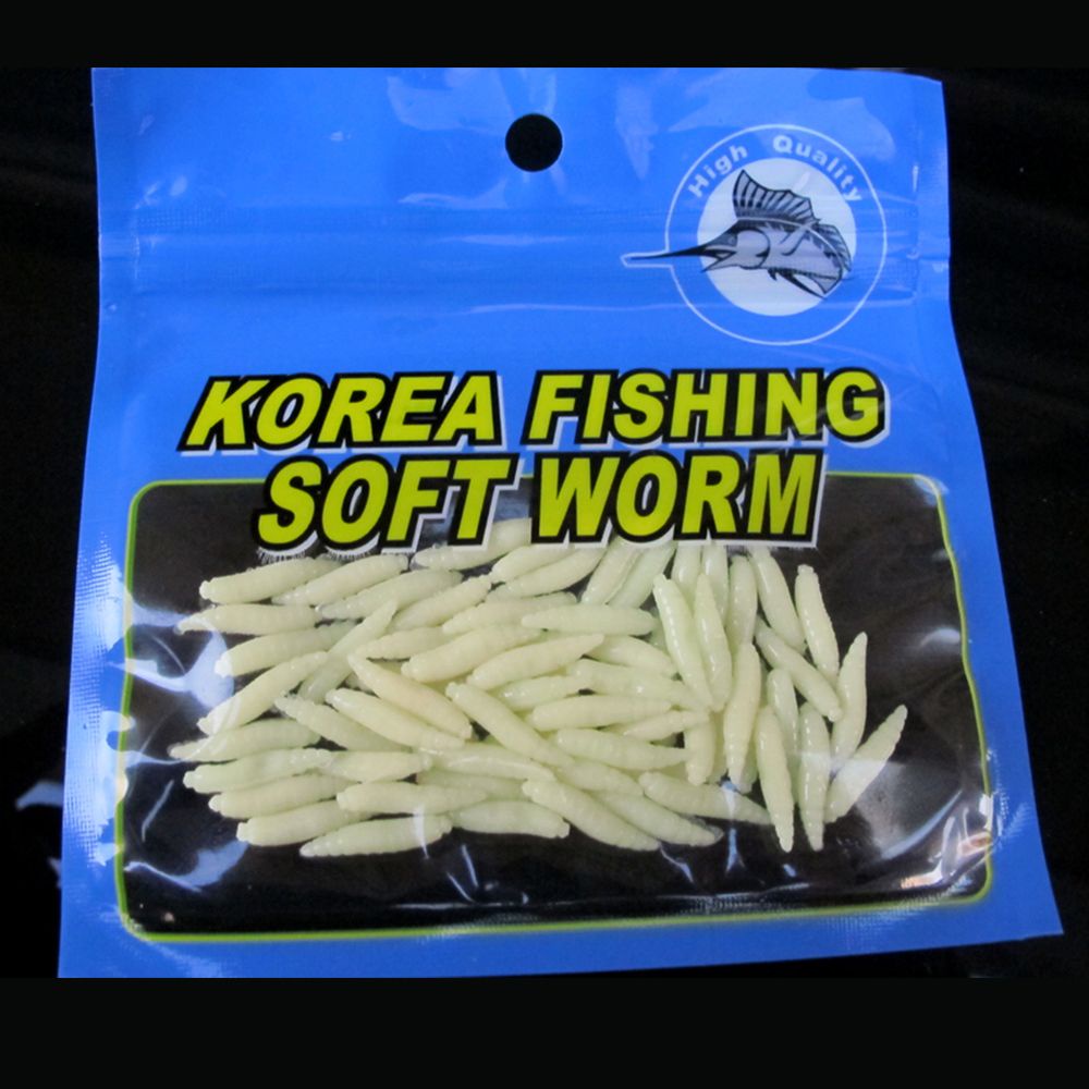 Bộ 50 Mồi Giả Câu Cá Bằng Silicon Mềm Hình Sâu