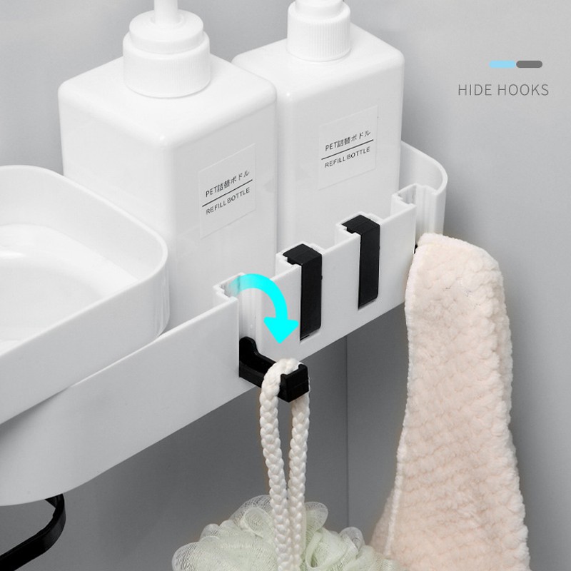 Kệ xoay để đồ dùng phòng tắm thông minh gắn tường gấp gọn (MS02)