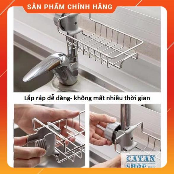 Giỏ inox treo vòi rửa chén,vòi tắm tiện dụng