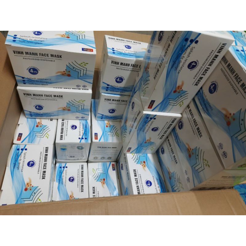 Khẩu Trang Y Tế 4 Lớp Kháng Khuẩn ( 50 chiếc 1 Hộp)