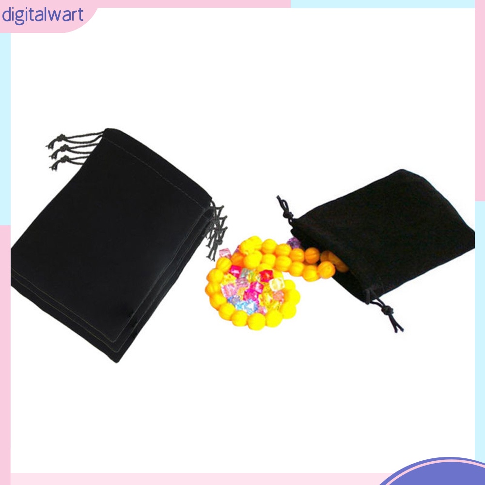 Túi Vải Nhung Dây Rút Màu Đen Xinh Xắn