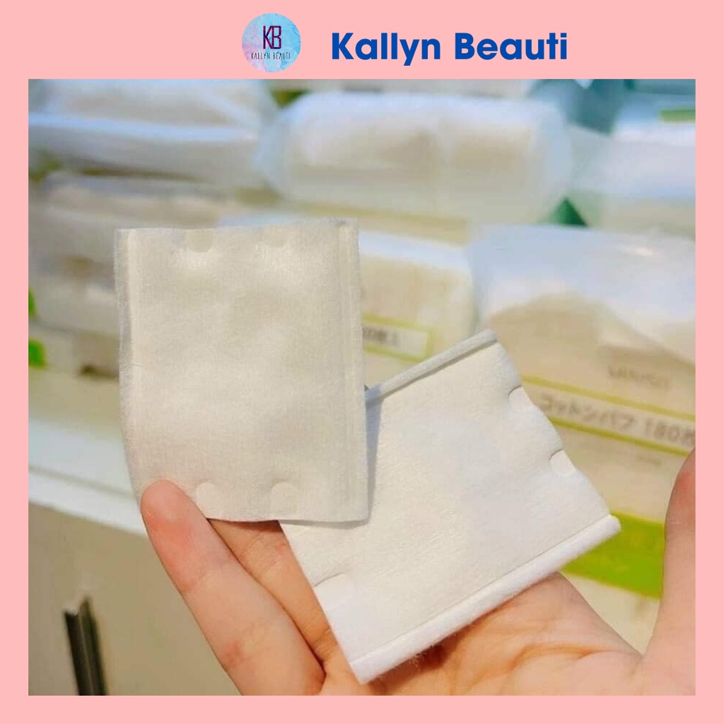 Bông Tẩy Trang Miniso 180 Miếng Từ Bông Cao Cấp Cotton Pad Kallyn Beauti