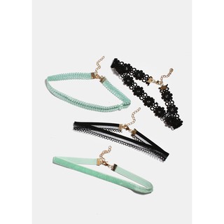 SET 4 VÒNG CỔ SHOP MISS A 4 Piece Flower Lace Choker Set