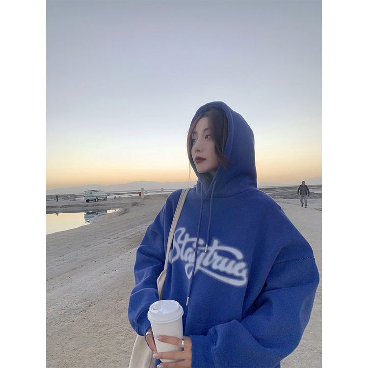 NRVP Áo Hoodie Nữ Tay Dài Dáng Rộng Thời Trang Phong Cách Hàn Quốc