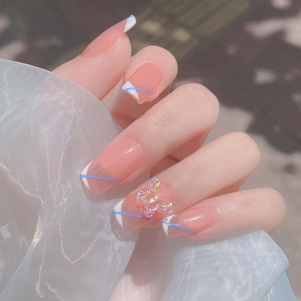 QQMALL Phụ Kiện Trang Trí Móng Nghệ Thuật DIY Hình Bướm Dễ Thương