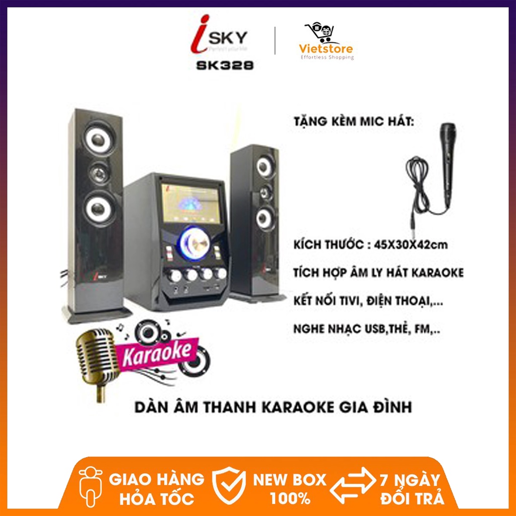 Dàn âm thanh giải trí đỉnh cao- loa vi tính hát karaoke âm thanh đỉnh cao có kết nối Bluetooth Isky - SK328