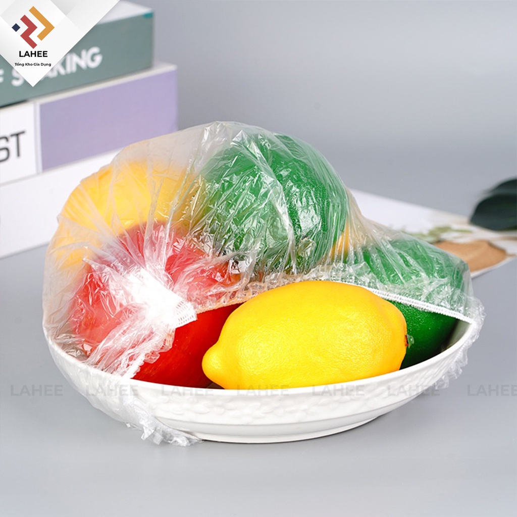 Màng bọc thực phẩm PE co giãn siêu dai có chun hình túi gấu set 100 chiếc - LAHEE 11BTP200
