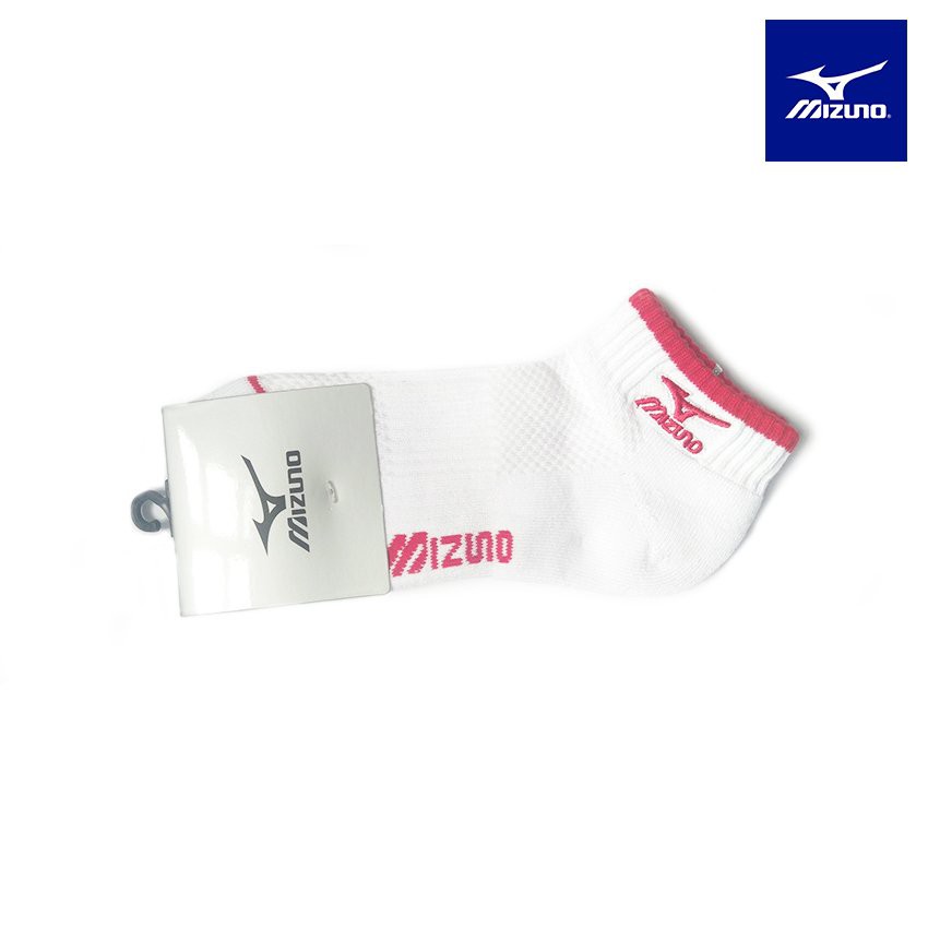 TẤT MIZUNO CỔ NGẮN MÀU TRẮNG LOGO ĐỎ