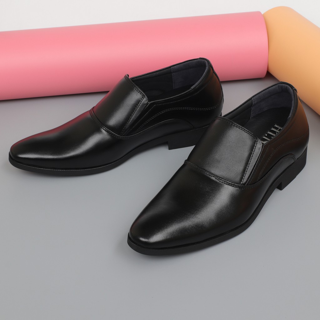 Giày lười nam da bò độn đế tăng chiều cao 7cm - GC1den | BigBuy360 - bigbuy360.vn