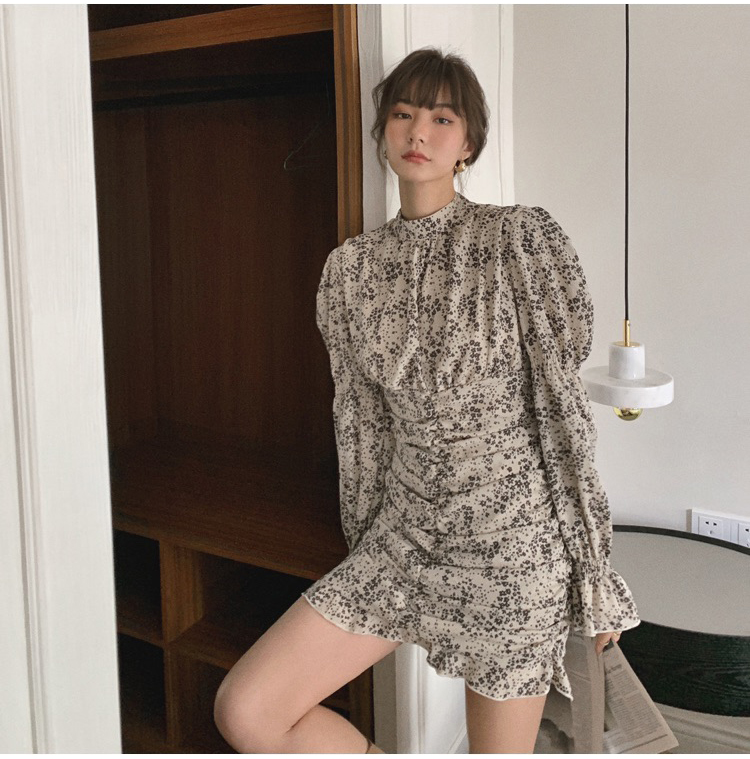 Đầm Dài Tay In Hoa Xinh Xắn Thời Trang Cho Nữ 40142