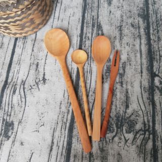Combo 4 thìa gỗ nhãn xuất khẩu