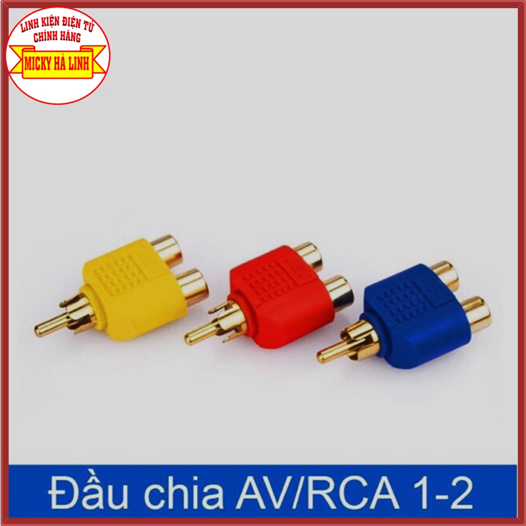 BỘ 3 CÁI JACK CHIA AV GIỐNG HÌNH, ĐẦU CHIA JACK AV 1 RA 2, ĐẦU CHIA AUDIO 1 RA 2 CỔNG HOA SEN