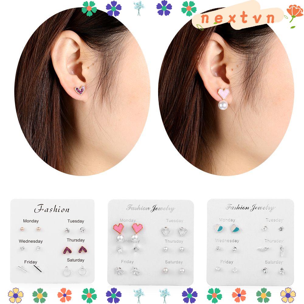 Bộ 6 Đôi Bông Tai Thời Trang Với Kiểu Dáng Đa Dạng Cho Nữ