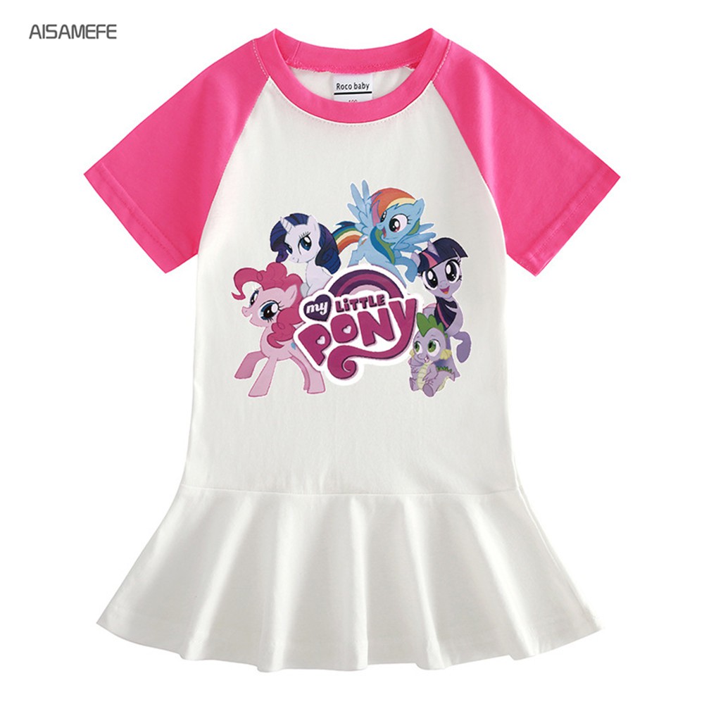 Đầm Xoè Tutu Hoạt Hình My Little Pony Màu Sắc Cầu Vồng Cho Bé Gái