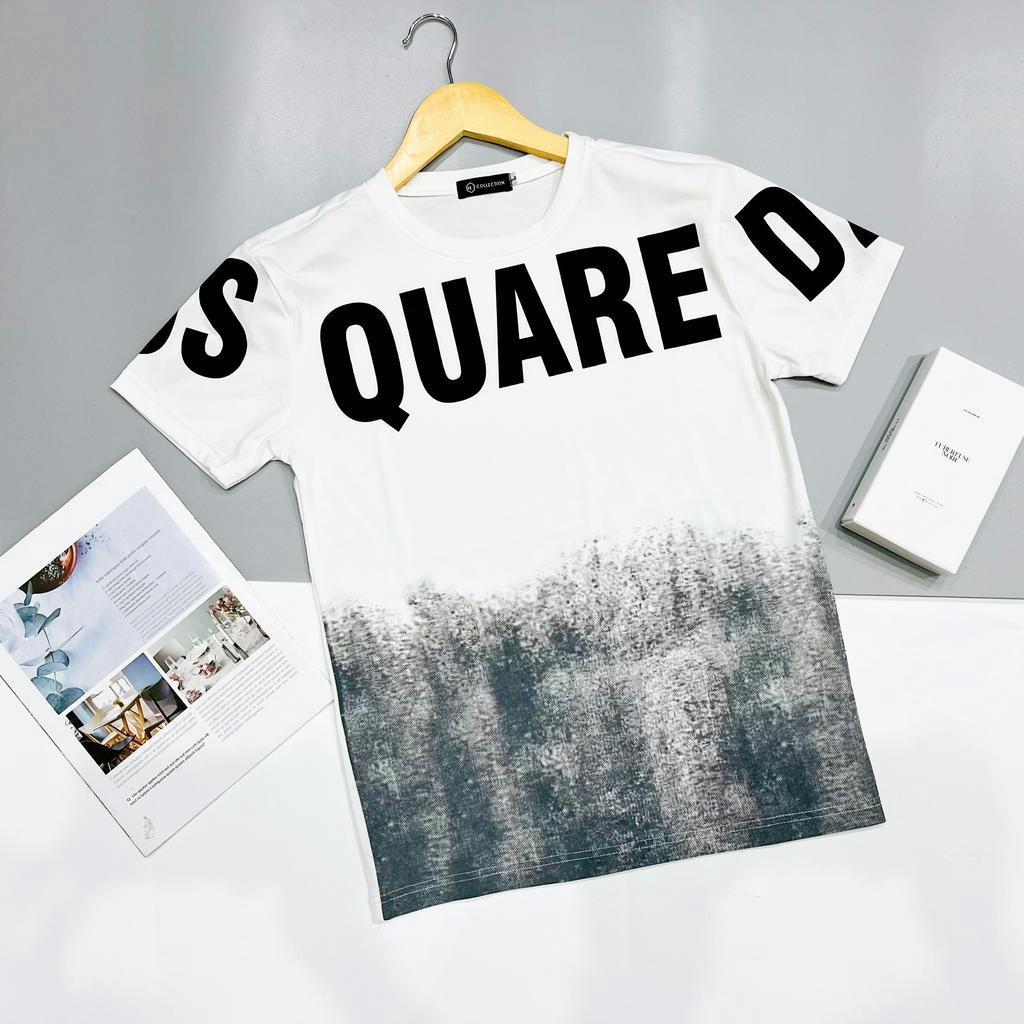 Áo thun nam cổ tròn DSQ phối loang sang trọng vải cotton thoáng khí mẫu mới giá rẻ